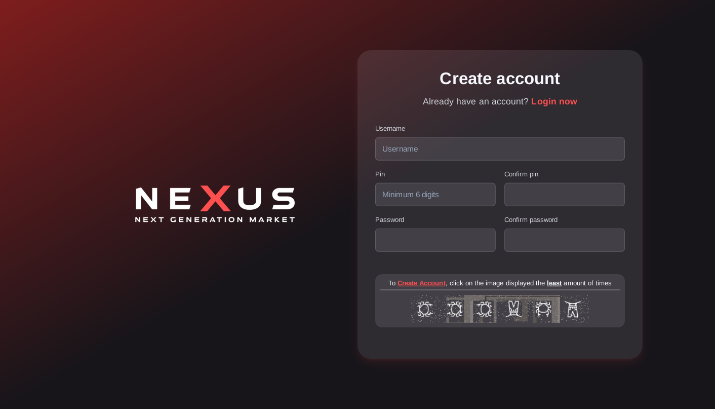 Nexus Market Registration Interface